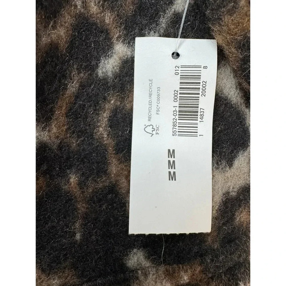 Old Navy Women’s Wool Blend Leopard Pea Coat Size M Peter Pan Collar Lined Retro - Picture 3 of 11